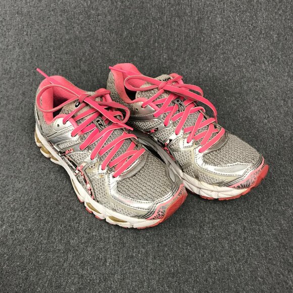 Women's Size 7 Asics Gel Kayano 21 Grey Pink Athletic Running Sneakers - Picture 1 of 6